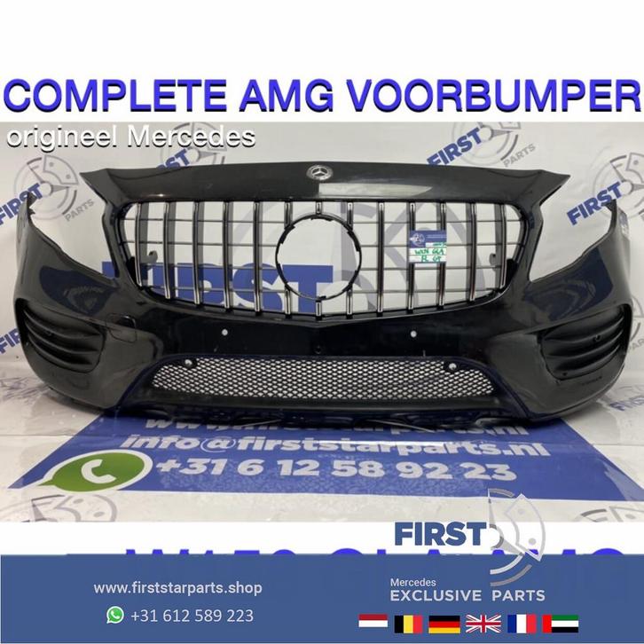 W156 GLA FACELIFT AMG GT VOORBUMPER ZWART complete BUMPER +, Auto-onderdelen, Carrosserie, Bumper, Mercedes-Benz, Voor, Gebruikt