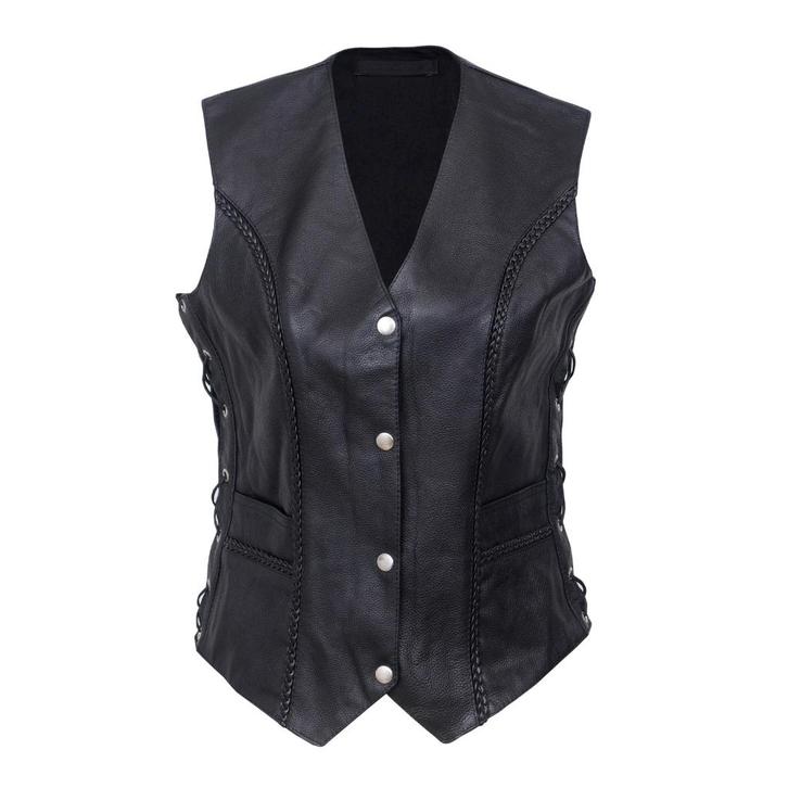 Nieuw leren motorvest dammes, Motoren, Kleding | Motorkleding, Jas | leer, Dames, Heren, Kinderen, Nieuw met kaartje, Verzenden