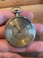 Rare montre de poche en argent avec balancier caché, Enlèvement ou Envoi, Argent, Montre de poche