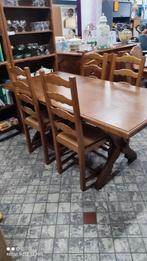table et chaises, 100 à 150 cm, Chêne, Rectangulaire, Utilisé