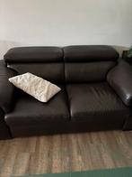 Leder zetel, Huis en Inrichting, Zetels | Zetels, Ophalen, Driepersoons, Leer, Zo goed als nieuw