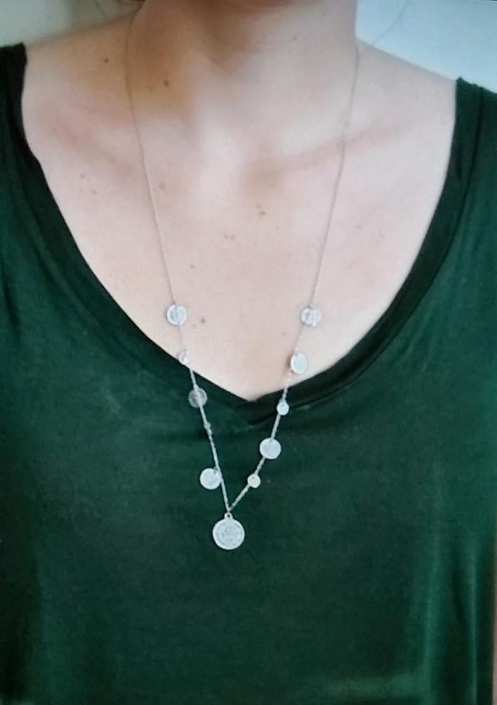 Lange zilverkleurige ketting van Costes., Ophalen of Verzenden, Nieuw