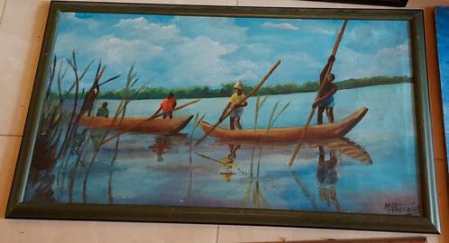 Magnifique peinture a l'huile . Prachtig olieverfschilderij, Antiek en Kunst, Kunst | Schilderijen | Klassiek, Ophalen of Verzenden