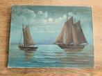 Schilderij op canvas gesigneerd: zeilboten, Ophalen of Verzenden