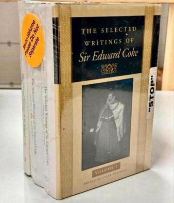 The Selected Writings of Sir Edward Coke Hardcover vol 1 2 3 beschikbaar voor biedingen