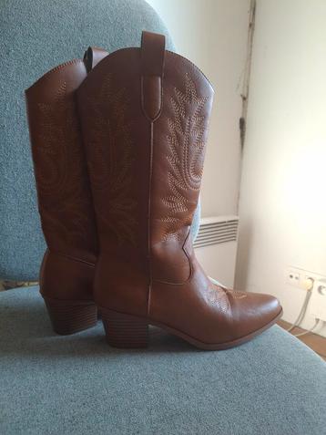 Bruine cowgirl laarzen, slechts één keer gebruikt  beschikbaar voor biedingen