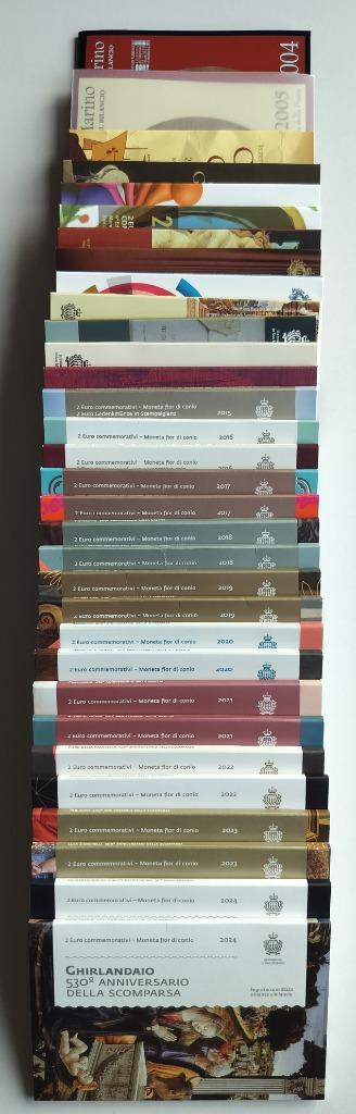 SAN MARINO complete collectie 32 BU 2 euro 2004-2024 LEZEN, Postzegels en Munten, Munten en Bankbiljetten | Verzamelingen, Munten