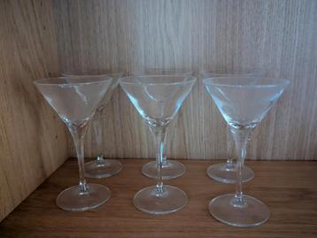 Set van 6 kleine martiniglazen  beschikbaar voor biedingen