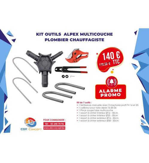 Kit outils Alpex multicouche - plombier chauffagiste, Bricolage & Construction, Outillage | Outillage à main, Neuf, Envoi