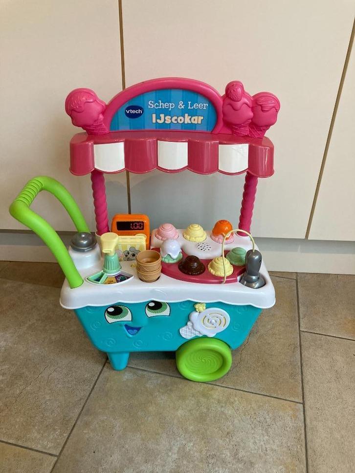 Schep & Leer ijscokar, Kinderen en Baby's, Speelgoed | Speelkeukens, Zo goed als nieuw, Speelkeuken, Kunststof, Ophalen