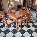 Antieke tafel met 6 stoelen, Huis en Inrichting, Complete eetkamers, Ophalen