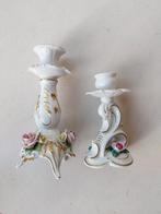 Twee porseleinen kandelaars, Antiek en Kunst, Ophalen of Verzenden