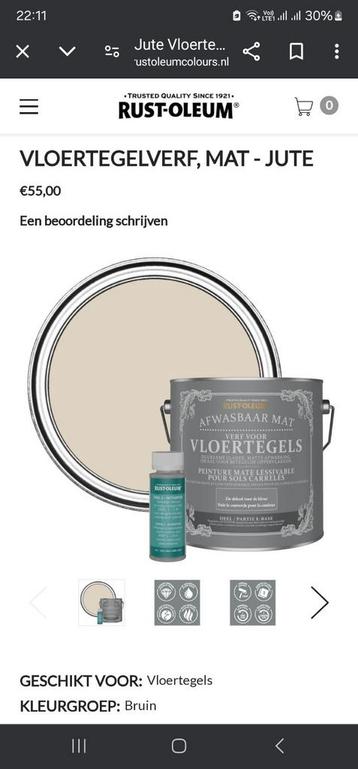 Rust Oleum Vloertegelverf 2,5l kleur Jute disponible aux enchères