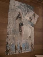 Dekbedovertrek eenpersoonsbed flanel. Paard., Ophalen of Verzenden, Gebruikt, Dekbedovertrek