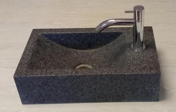 Wasbakje Natuursteen - Gebogen Kraan - 40 x 23 x 11 cm beschikbaar voor biedingen