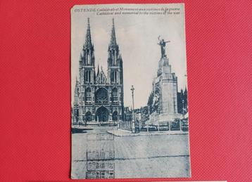Oude postkaart van Oostende: de kathedraal beschikbaar voor biedingen