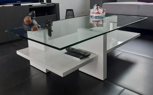 Table de salon blanche et en verre, Maison & Meubles, Tables | Tables de salon, Utilisé, Moins de 50 cm, 50 à 100 cm, 100 à 150 cm
