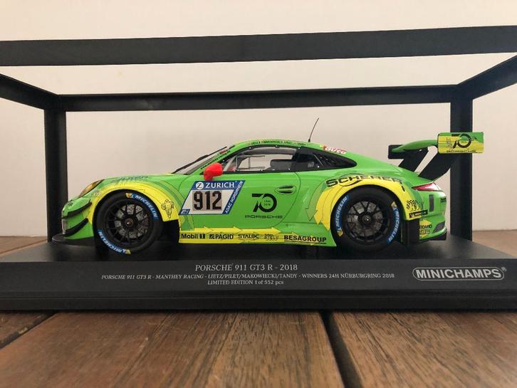 Minichamps Porsche 911 GT3 R Winners 24H Nürburgring 2018, Hobby en Vrije tijd, Modelauto's | 1:18, Nieuw, Auto, MiniChamps, Ophalen of Verzenden