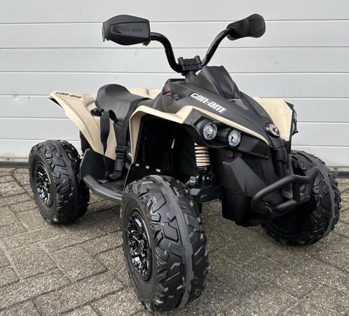 can-am Renegade 12v Quad Khaki – – Rubberband - BT - RADIO, Kinderen en Baby's, Speelgoed | Buiten | Accuvoertuigen, Nieuw, Ophalen of Verzenden