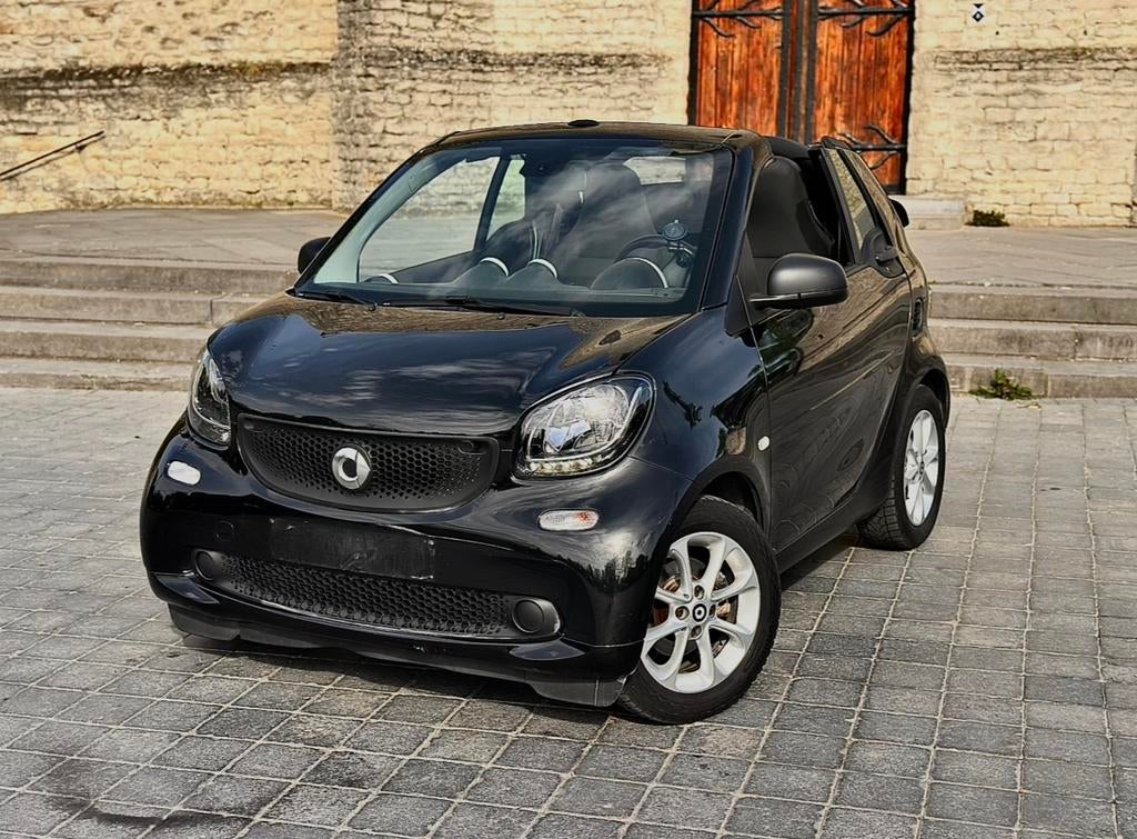 Prachtige Smart Fortwo Cabriolet, Auto's, Smart, Automaat, Cabriolet, Zwart, Start-stop-systeem