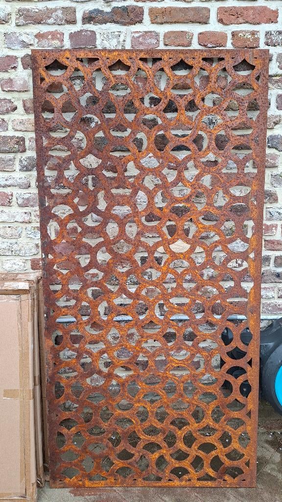 Paravent de jardin en acier corten 180 cm H + 90 cm L, Neuf, Moins de 100 cm, Autres matériaux, 150 à 200 cm