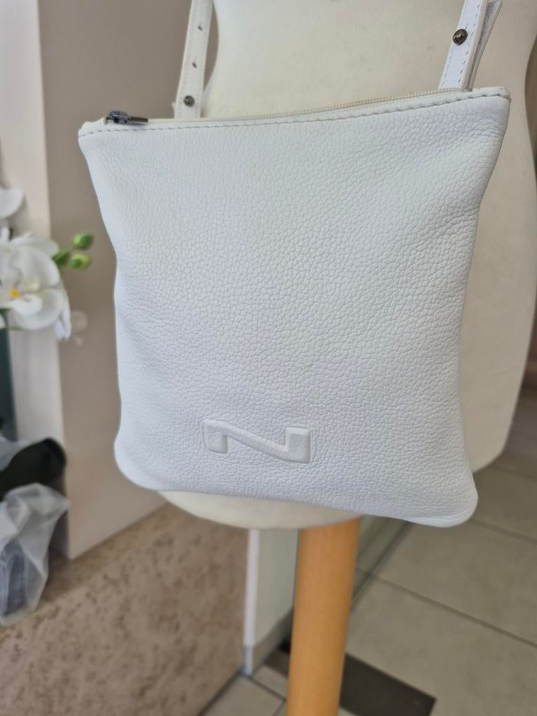 NATHAN wit LEDER handtas, Enlèvement ou Envoi, Blanc, Sac à main