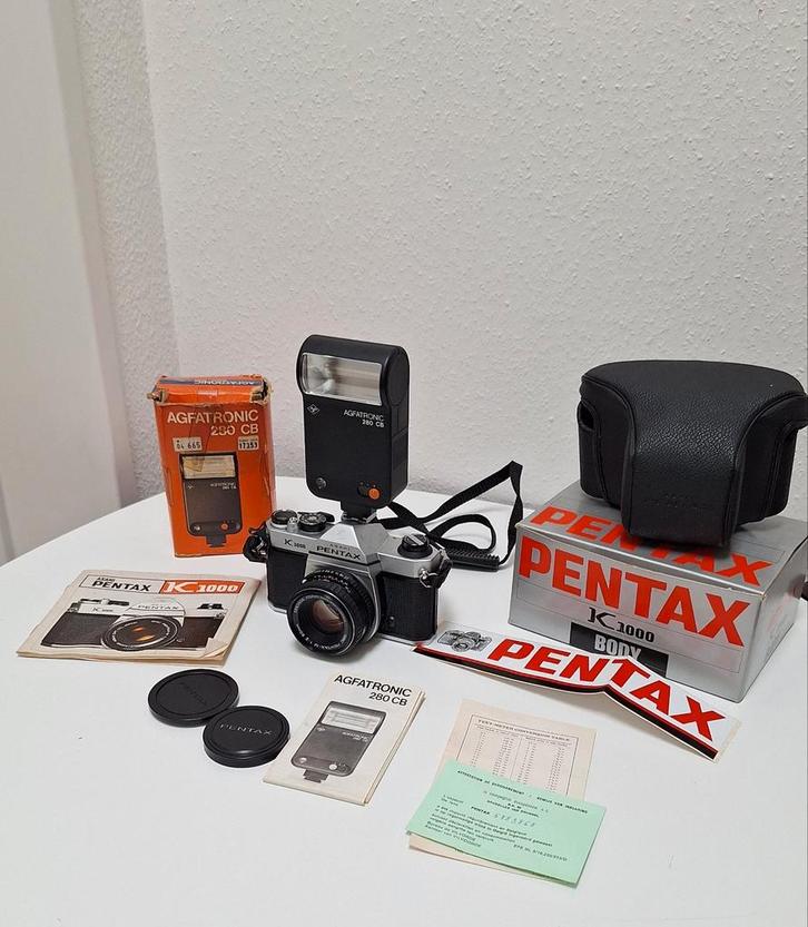 Kit appareil photo reflex Pentax K1000, TV, Hi-fi & Vidéo, Appareils photo analogiques, Comme neuf, Reflex miroir, Pentax, Enlèvement ou Envoi