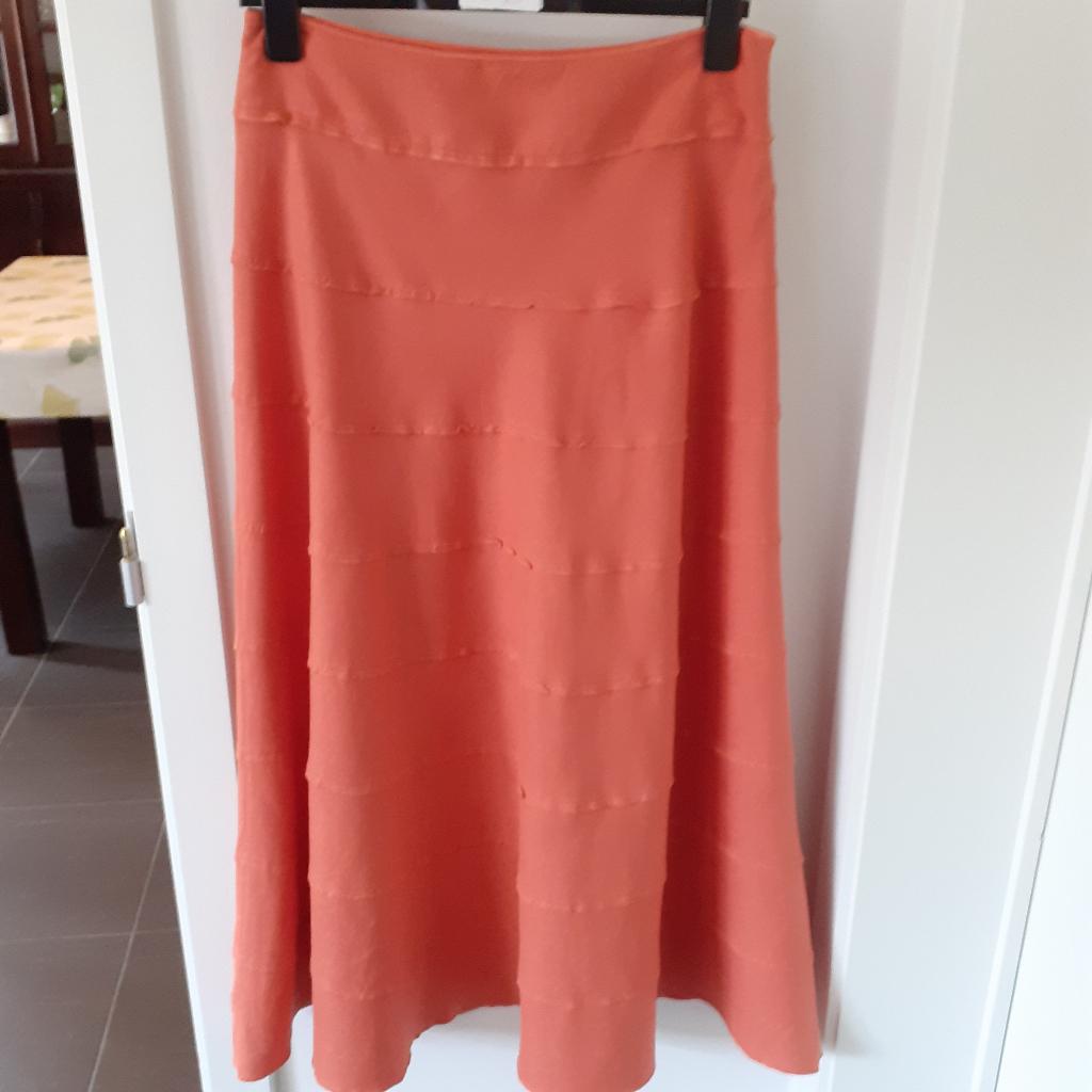 ALL-IN 100 % linnen rok met panden Maat: 38 Prijs: € 2, Kleding | Dames, Rokken, Maat 38/40 (M), ALL-IN, Oranje, Ophalen of Verzenden