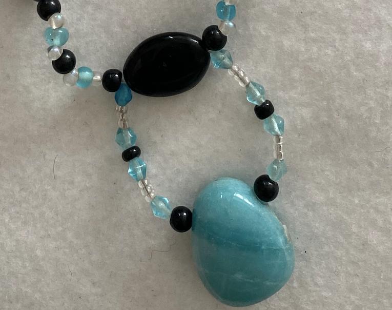 Collier, Bijoux, Sacs & Beauté, Colliers, Enlèvement, Comme neuf, Bleu, Pierre ou Minéral