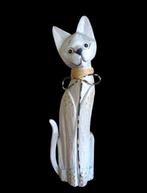 Indonesie: chat en bois, fait main, 50 cm de haut, Enlèvement ou Envoi, Utilisé, Animal