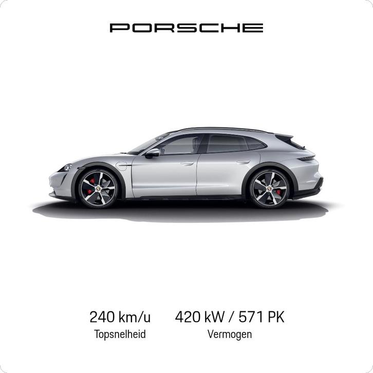 Porsche Taycan Cross Turismo 4S, Auto's, Porsche, Particulier, Taycan, 360° camera, 4x4, ABS, Achteruitrijcamera, Adaptieve lichten