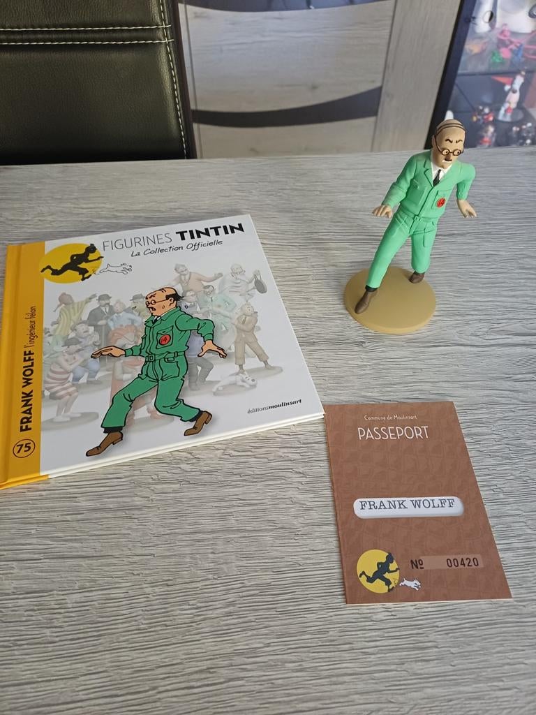 Figurine FRANK WOLFF Collection Officielle Moulinsart, Collections, Personnages de BD, Enlèvement ou Envoi, Tintin, Comme neuf