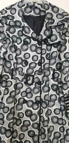 Mantel van DIDI met zwart grijs wit motief, Vêtements | Femmes, Vestes | Hiver, Comme neuf, Taille 42/44 (L), Autres couleurs