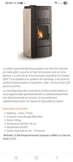 Poelle a  peller 12kw pallazatie canalisable, Enlèvement ou Envoi