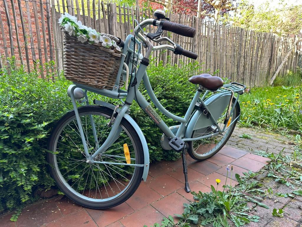 Meisjesfiets 18” met een bloemen mandje, Ophalen, Terugtraprem, Gebruikt, Versnellingen