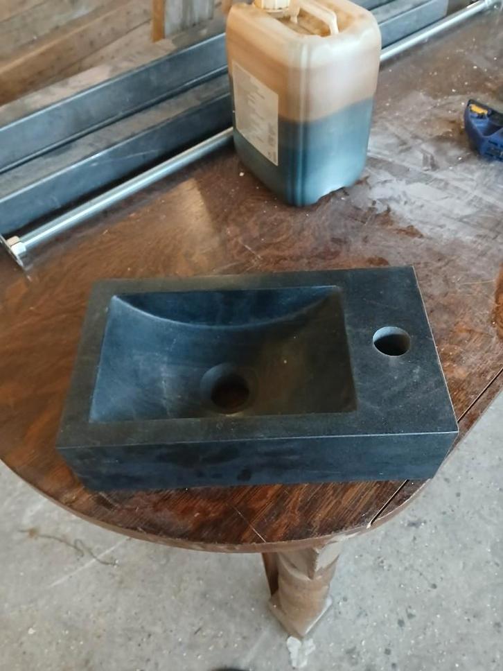 Nieuwe Massieve Wasbak Natuursteen -, Doe-het-zelf en Bouw, Sanitair, Nieuw, Wastafel, Steen, Ophalen