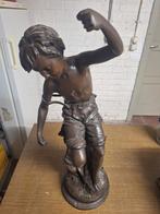 Bronzenbeeld met marmeren zuil, Antiek en Kunst, Ophalen