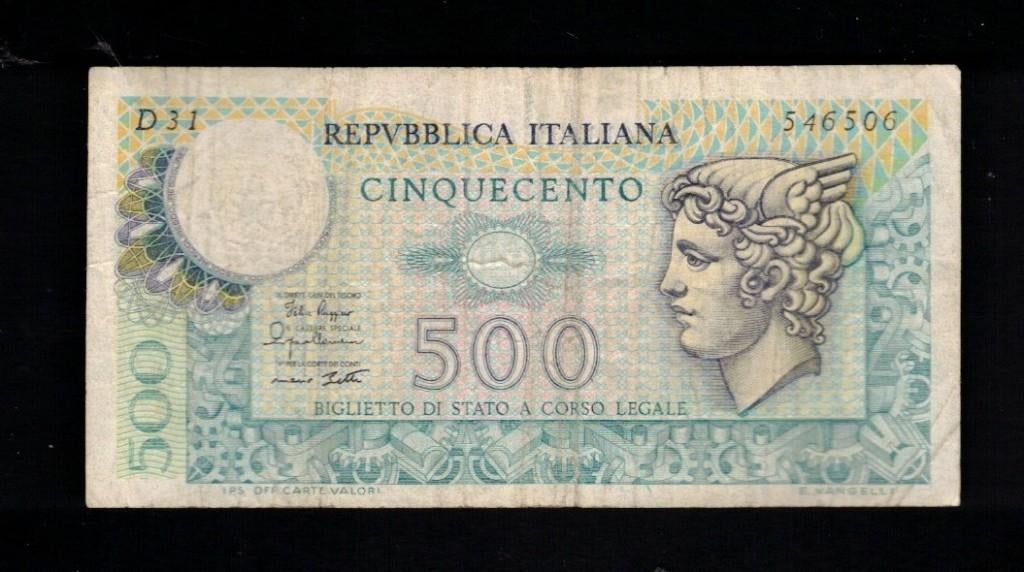 Billet italien - 500 lires - 1979, Enlèvement ou Envoi, Italie, Billets en vrac