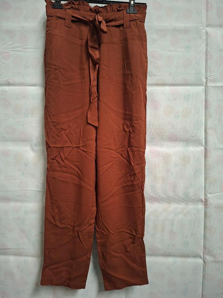 Primark Wide Leg Broek Roestbruin 36, Kleding | Dames, Broeken en Pantalons, Nieuw, Maat 36 (S), Bruin, Lang, Verzenden