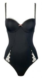 Te koop: Mooie zwarte body met kant van "Marie Jo"80C., "Marie Jo", Enlèvement, Noir, Body ou Corset