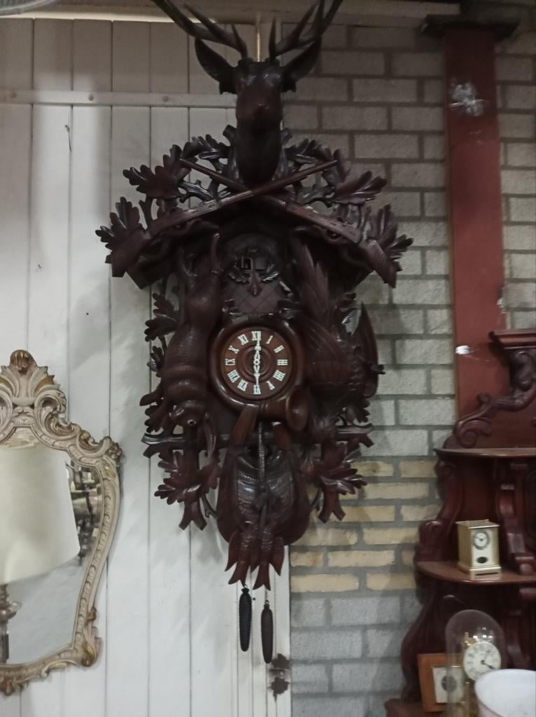 Rare très grande horloge à coucou de 160 cm de haut., Antiquités & Art, Antiquités | Horloges, Enlèvement