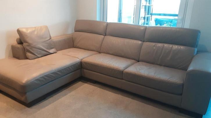 Canapé d'angle en cuir, Maison & Meubles, Canapés | Coins salons complets, Utilisé, Cuir, Enlèvement