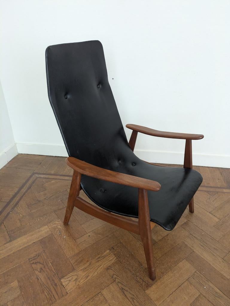 Fauteuil scandinave en teck, années 1960, 75 à 100 cm, Scandinavisch, Enlèvement, Utilisé