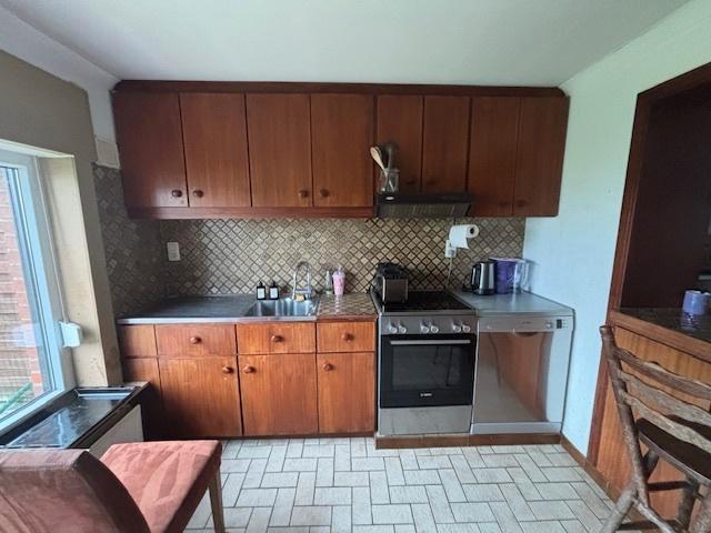 Armoires de cuisine en bois de placage, Maison & Meubles, Cuisine | Cuisines complètes, Utilisé, Cuisine à mur double, Brun, Autres matériaux