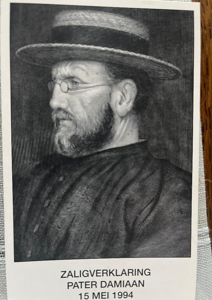 Zaligverklaring Pater Damiaan, Ophalen of Verzenden, Bidprentje