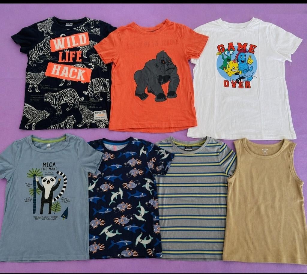 Lot 7 t-shirts garçon 6/8 ans – motifs fun, Enlèvement, Garçon