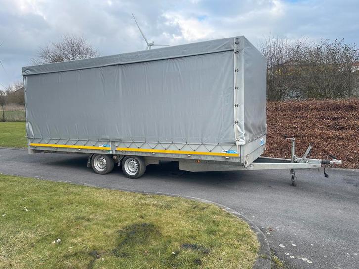 Edouard 5m60 dieplader met dekzeil, schuifgordijnen, Auto's, Bestelwagens en Lichte vracht, Particulier, Ophalen