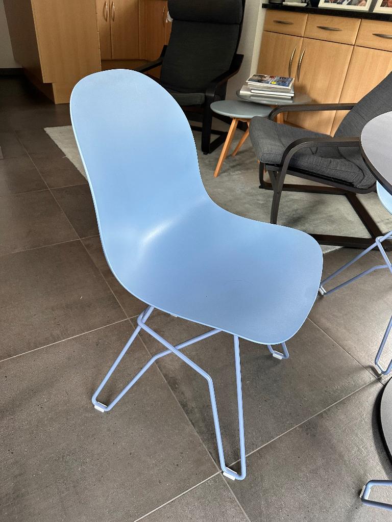 6 chaires d'académie - Calligaris, Maison & Meubles, Chaises, Comme neuf, Cinq, Six Chaises ou plus, Synthétique, Métal, Bleu