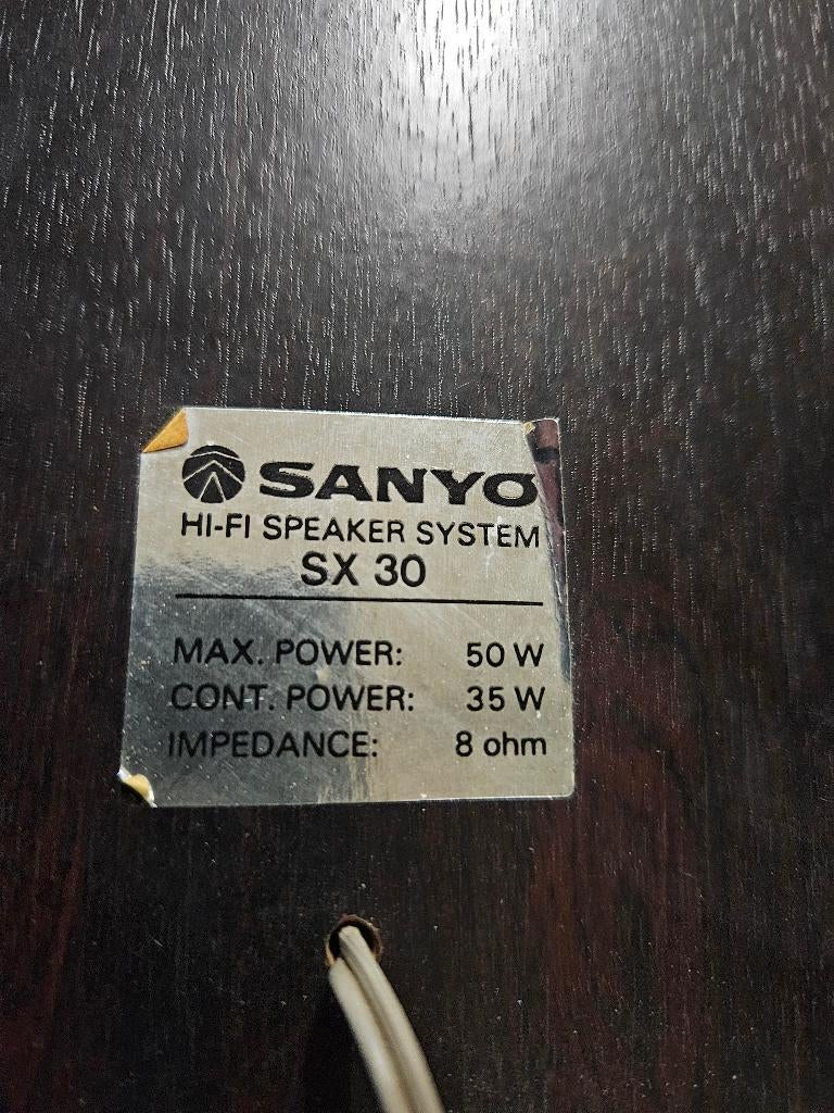 2 x Haut parleur SANYO de 50W, Enlèvement, Comme neuf