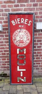 Brasserie pub marmorite Bière du Moulin Marchienne, Enlèvement, Utilisé, Panneau, Plaque ou Plaquette publicitaire, Autres marques